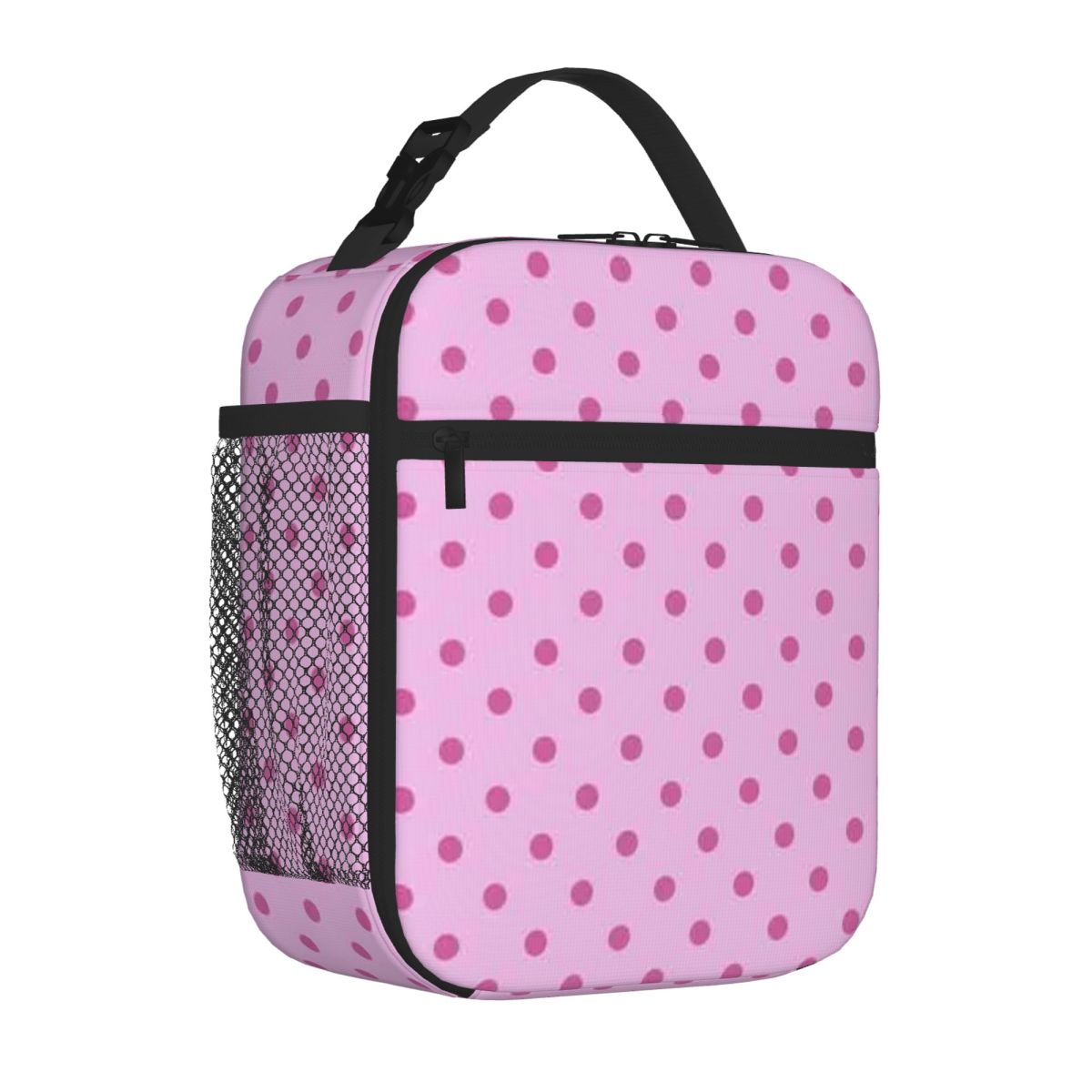 Food Snacks Background - Bestseller-Thermo-Lebensmittelträger mit rosa Polka Dots auf