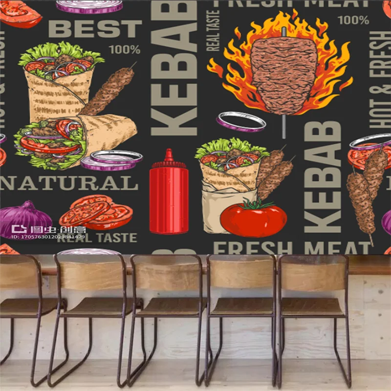 Food Snacks Background - Benutzerdefinierte Kebab Fast-Food Restaurant Hintergrund Tapete