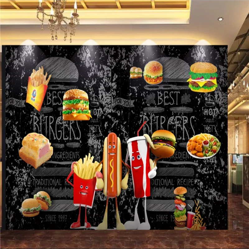 Food Snacks Background - Benutzerdefinierte Hamburger Hot Dog Brot Pommes