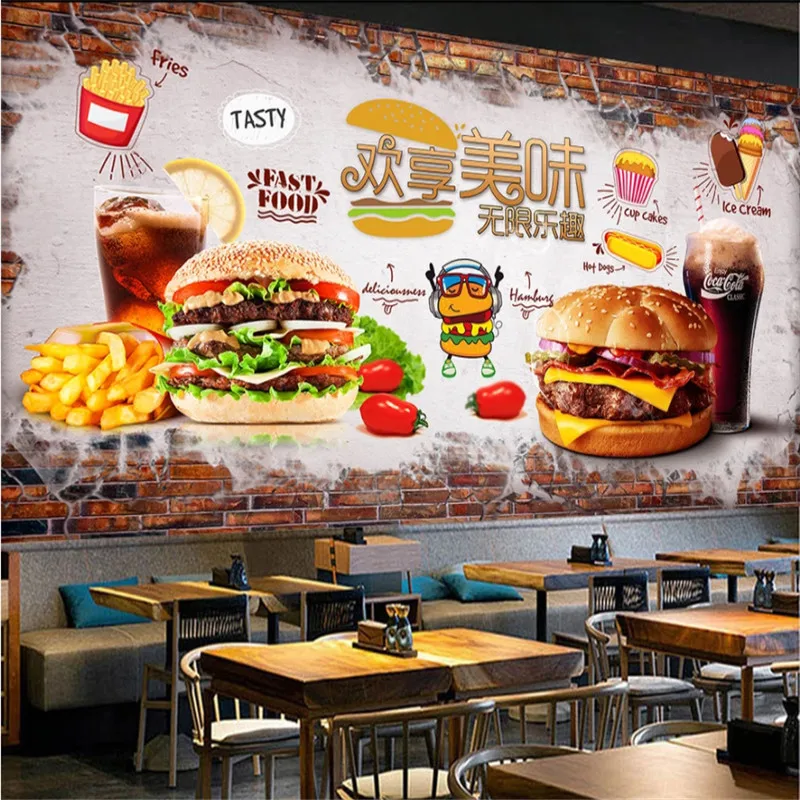 Food Snacks Background - Benutzerdefinierte Text Burger Pommes Frites Cola