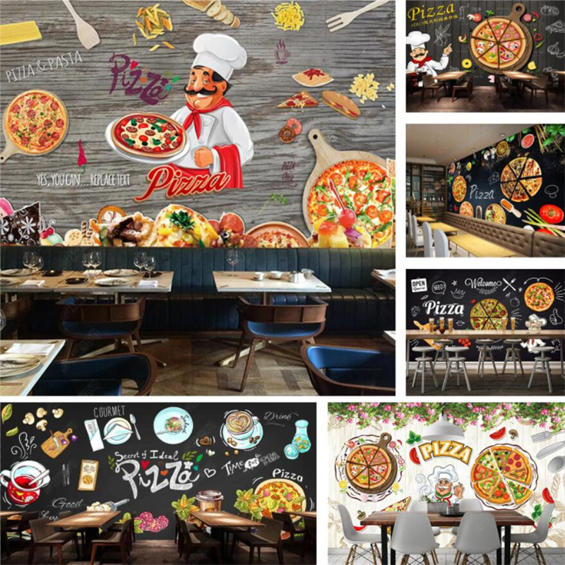 Food Snacks Background - Benutzerdefinierte Pizza Fast Food Wandbild Tapeten