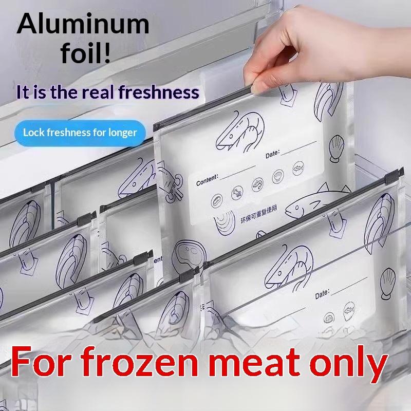 Food Snacks Label - 50 Stück Wiederverwendbare Aluminiumfolien-Lebensmittelaufbewahrungsbeutel, Auslaufsichere Versiegelung,