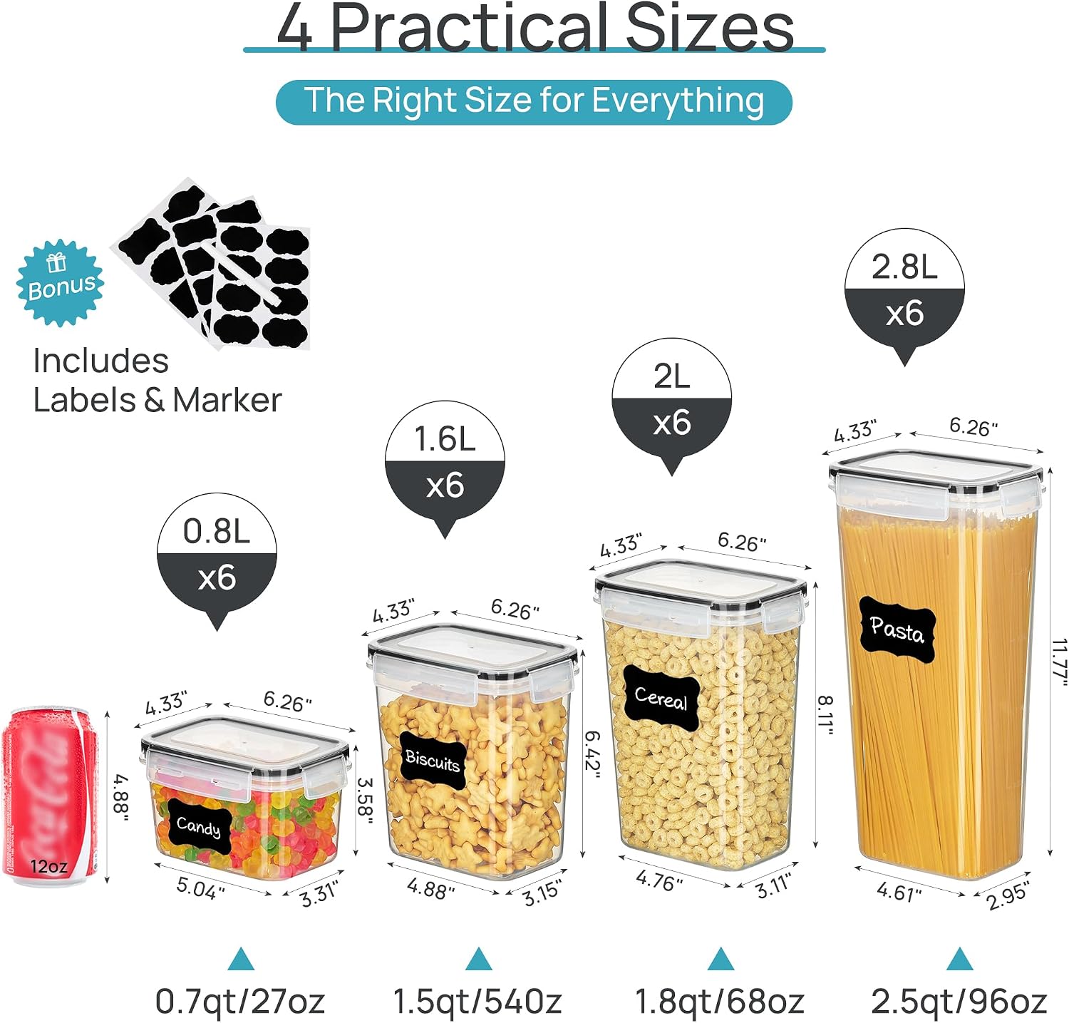 Vtopmart Luftdichte Lebensmitt – Food Snacks Label Bewertung und Preis