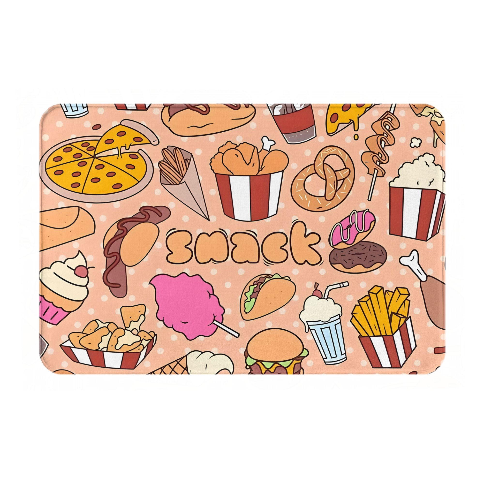 Cartoon Snack Food Fußmatte Ka – Food Snacks Background Bewertung und Preis