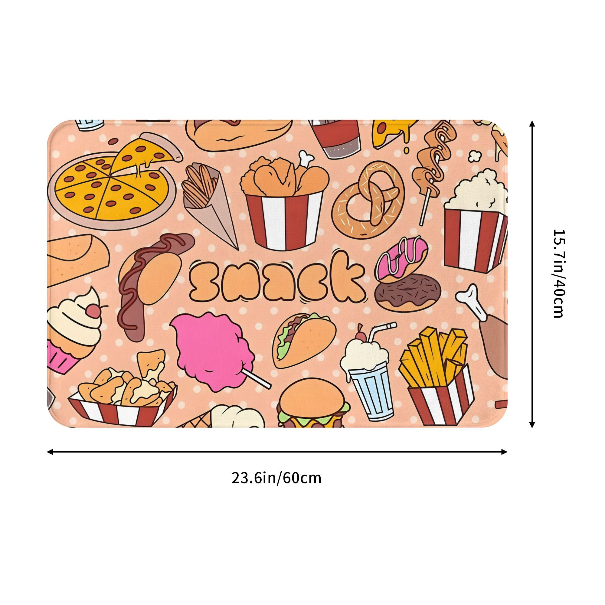 Cartoon Snack Food Fußmatte Ka – Food Snacks Background Bewertung und Preis