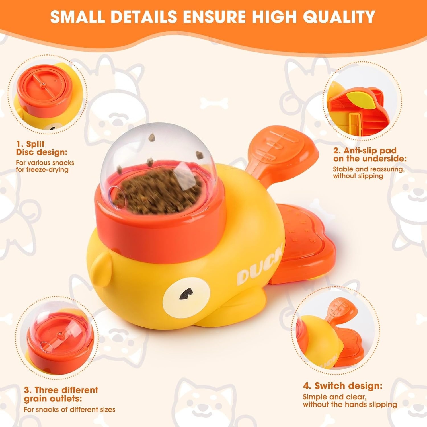 Gelber Enten-Snackspender für  – Yellow Food Snacks Bewertung und Preis