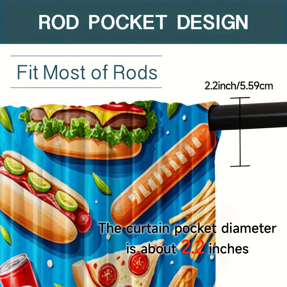Fast-Food-Vorhang mit Burger-  – Food Snacks Background Bewertung und Preis