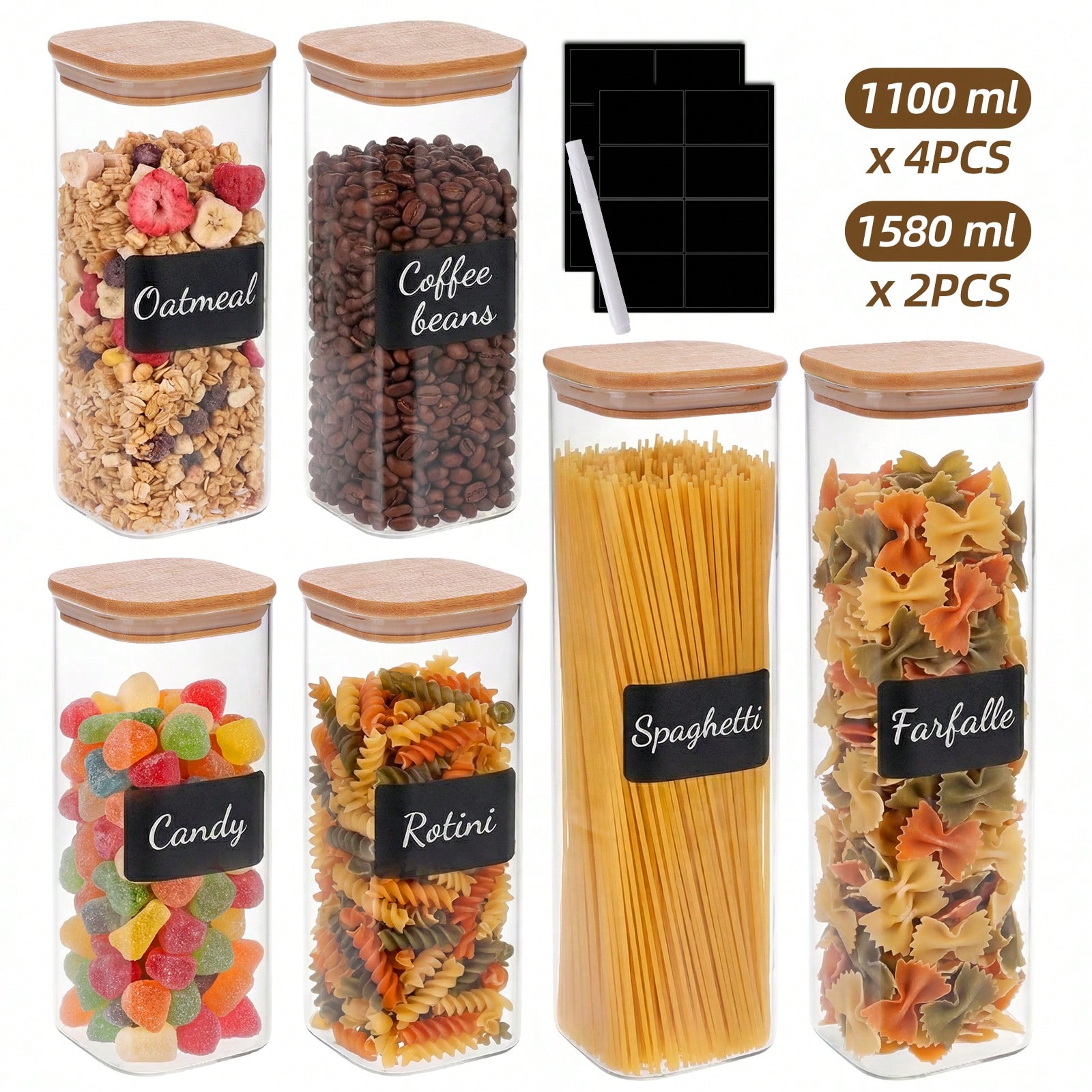 Glasbehälter zur Lebensmittela – Food Snacks Label Bewertung und Preis