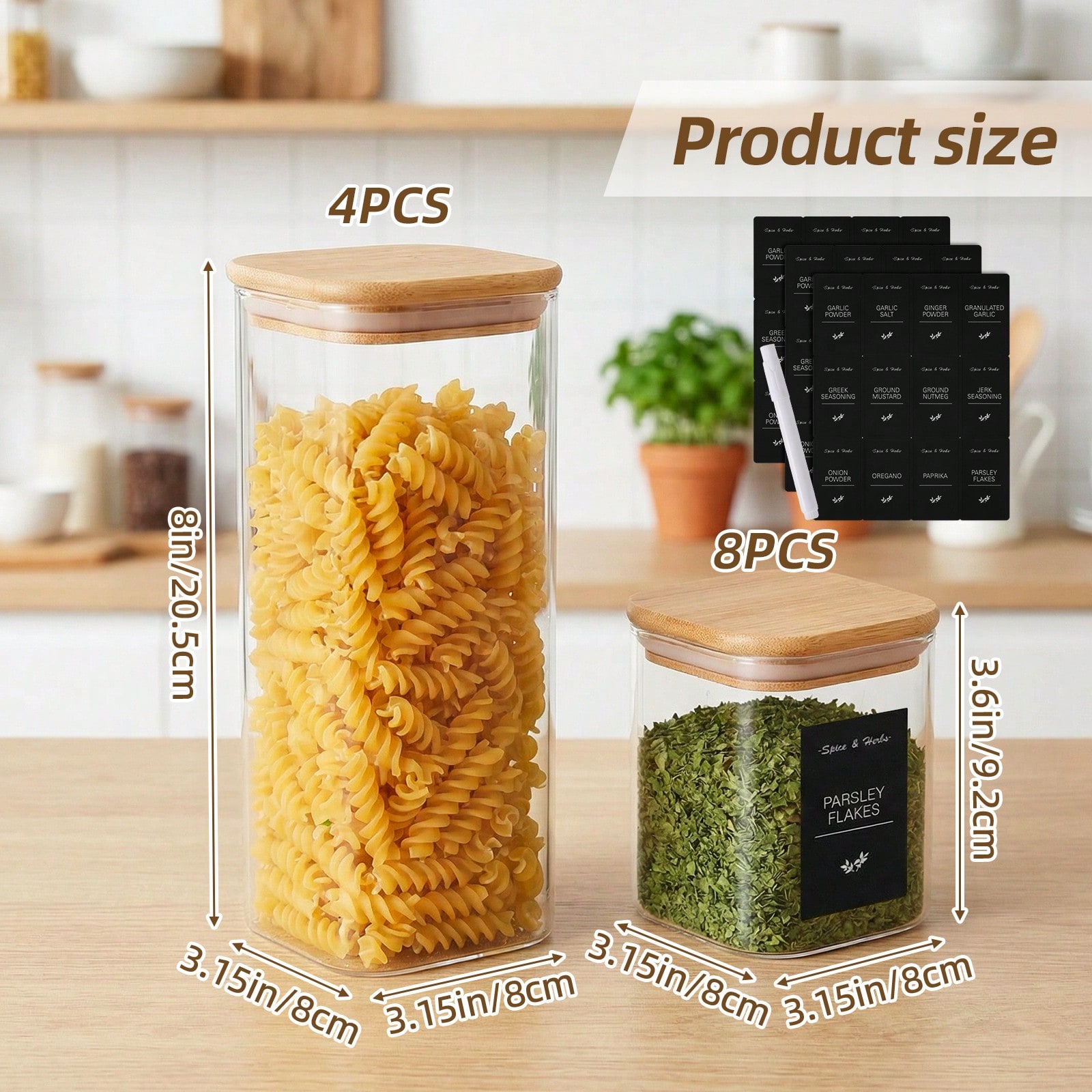 Glasbehälter zur Lebensmittela – Food Snacks Label Bewertung und Preis