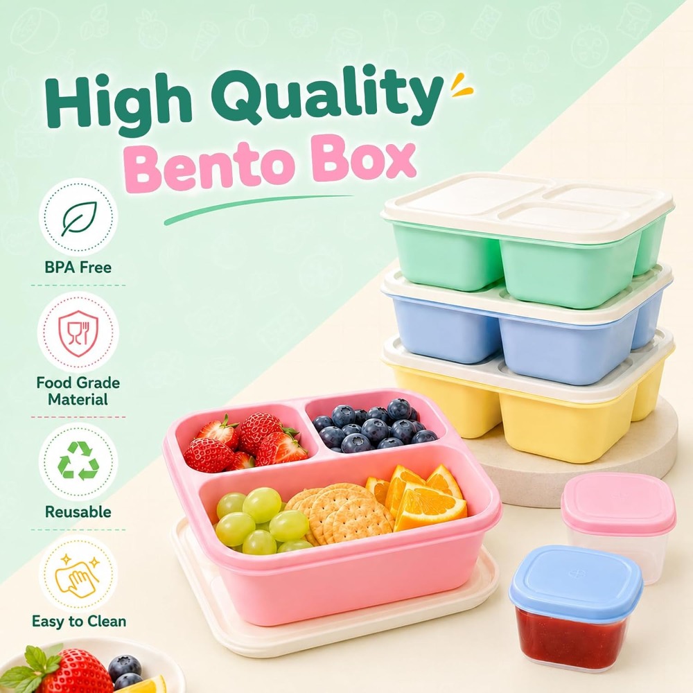 3-Fach Bento-Box Snackbehälter – Food Snacks Healthy Bewertung und Preis