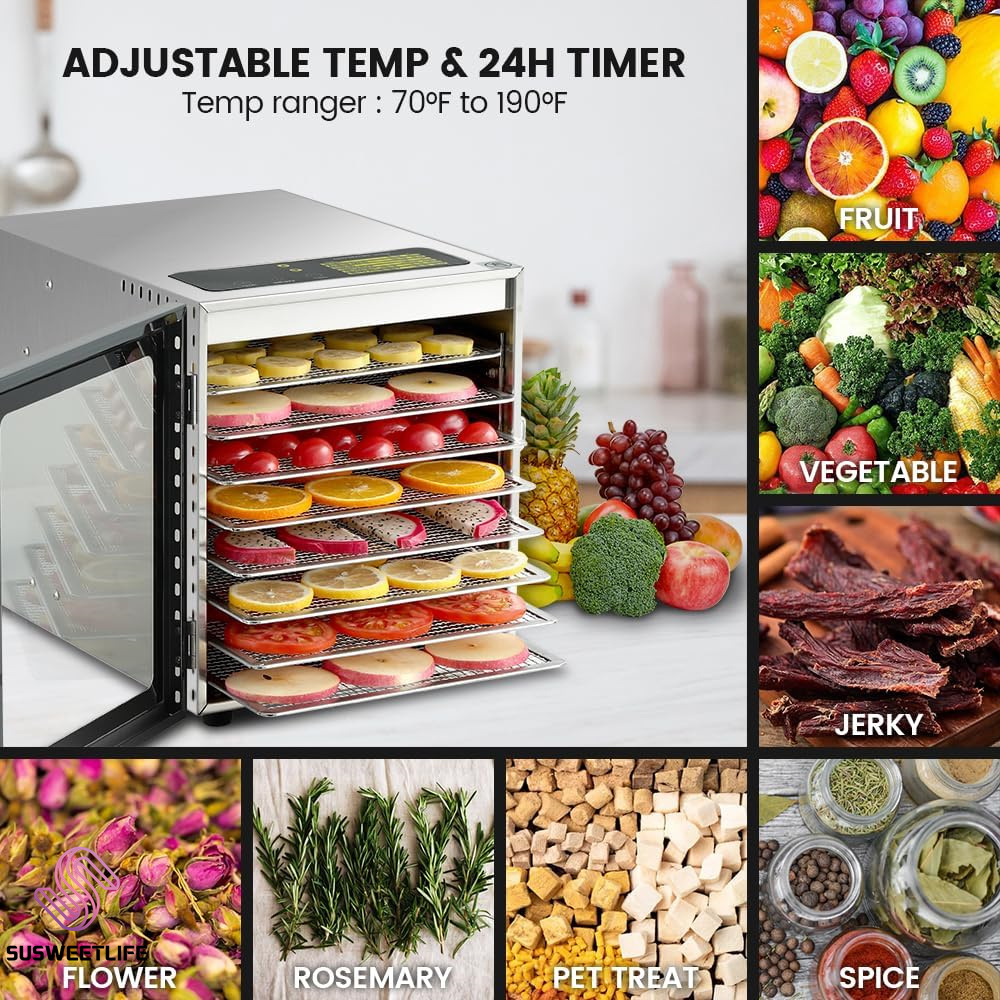 500W 8-Fach Großkapazitäts-Dör – Food Snacks Healthy Bewertung und Preis